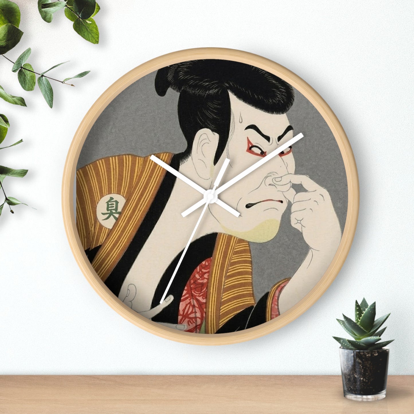 Kabuki Actor Wall Clock – Vintage Japanese Ukiyo-e Art Timepiece