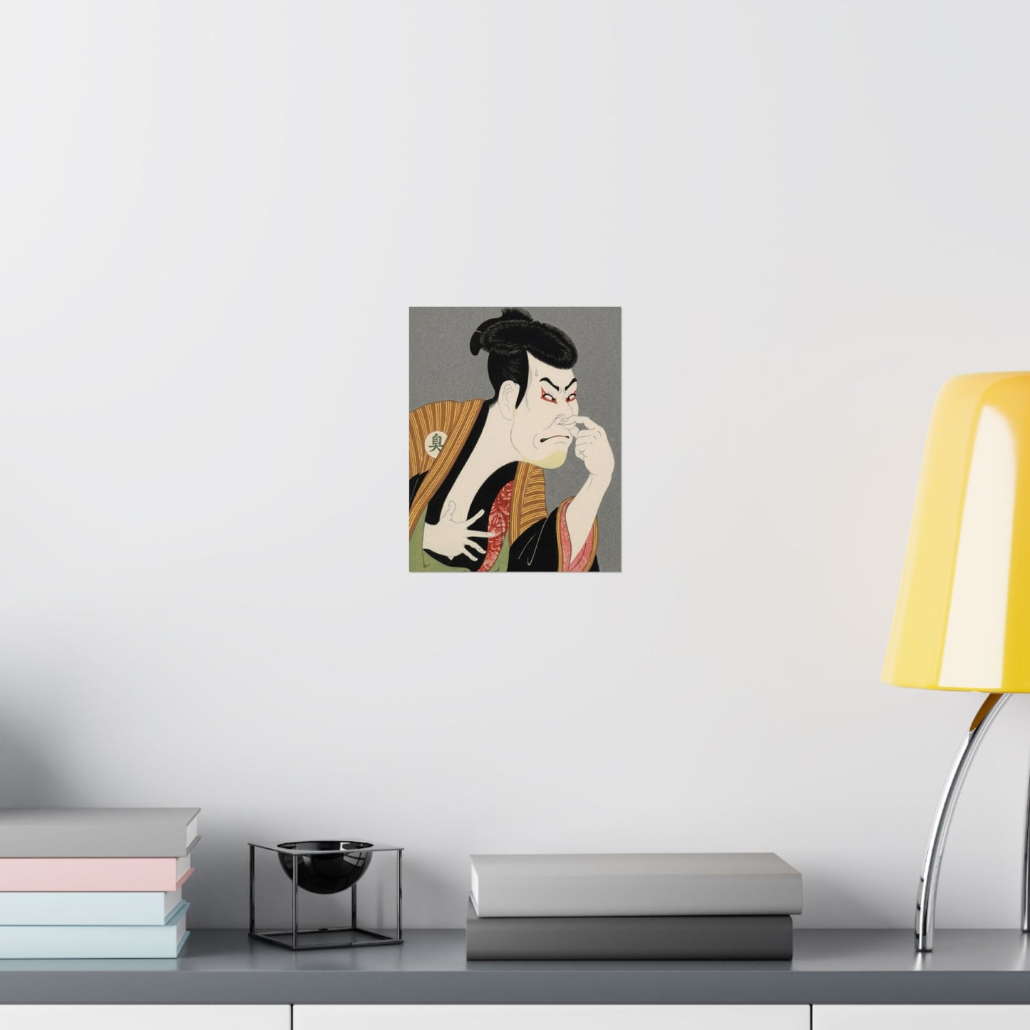 Funny Japanese Kabuki Art Print - Ukiyo-e Parody Bathroom Wall Decor