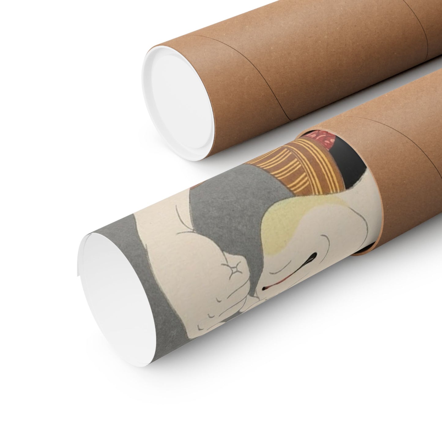 Funny Japanese Kabuki Art Print - Ukiyo-e Parody Bathroom Wall Decor